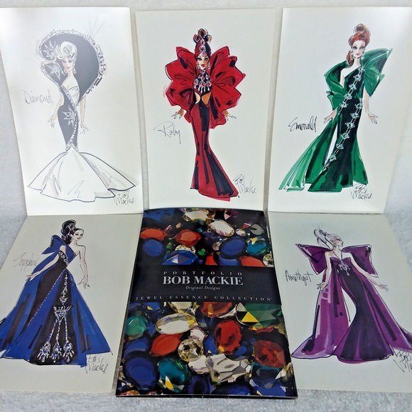 Bob Mackie Portfolio: Barbie Jewel Essence Collection in Original Folder 1997 - Picture 6 of 13